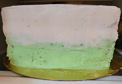 Rose Pistachio Cake🌹 8 inch square, 3 layers  it serves    16 -20 people *(also available  in 6 in which  serves 8 - 10 people)